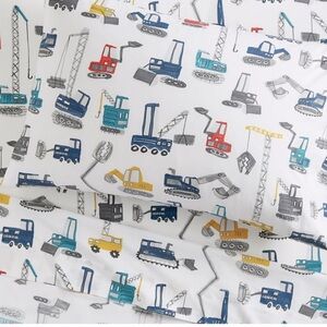 Pottery Barn Kids Jax Construction Toddler 3 Piece Sheet Set